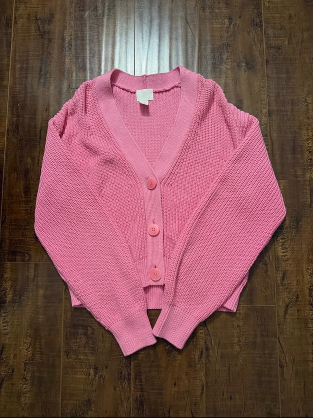 H&M Pink V-Neck Button Cardigan